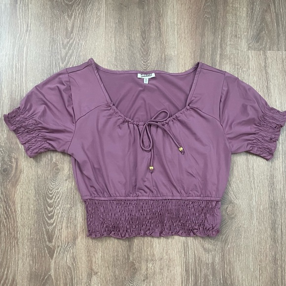 Mileage Tops - Women’s Milage Large Purple Crop Top